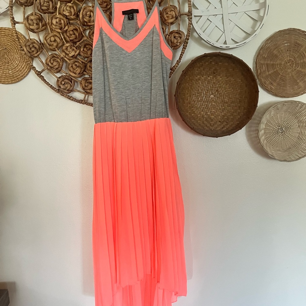 Pink Asymmetrical Sleeveless V-Neck Sundress